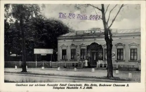 Ak Berlin Neukölln Britz, Gasthaus zur schönen Aussicht