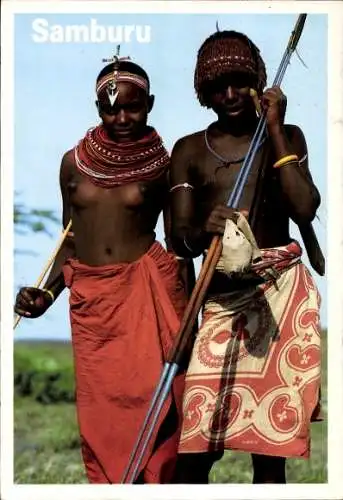 Ak Samburu, Barbusige Afrikanerinnen, Afrikanische Tracht