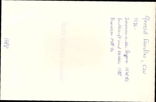 Foto Politiker Gerold Tandler, Autogramm