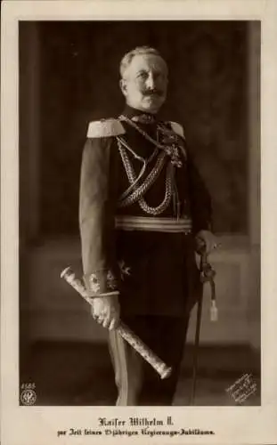 Ak Kaiser Wilhelm II., 25. Regierungsjubiläum, Marschallstab, Uniform