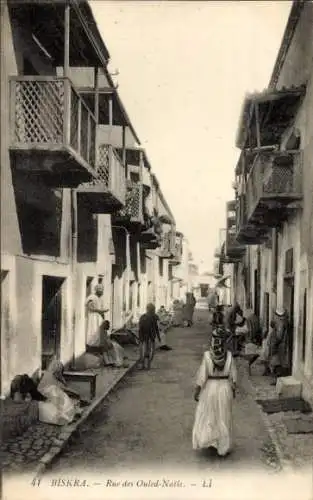 Ak Biskra Algerien, Rue des Ouled-Nails