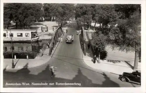 Ak Amsterdam Nordholland Niederlande, Nassaukade mit Rotterdammerbrug