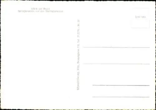 Ak Köln am Rhein, Springbrunnen, Stadtsparkasse