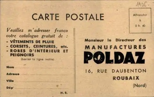 Ak Reklame, Manufactures Poldaz, Roubaix