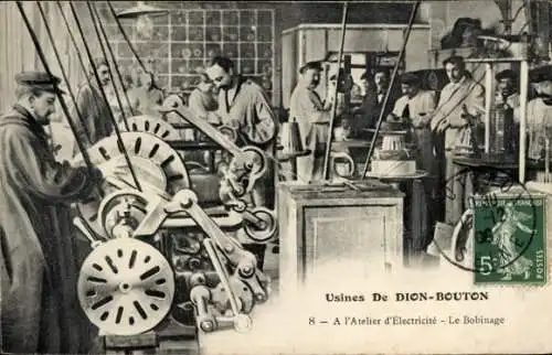 Ak Usines de Dion-Bouton, a l'Atelier d'Electricite, le Bobinage