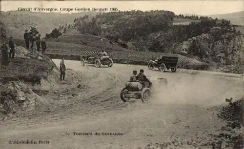 Ak Circuit d'Auvergne, Gordon Bennett Cup 1905, Tournant du Gendarme