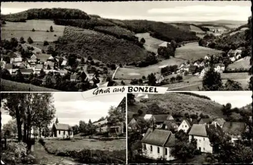 Ak Bonzel Lennestadt im Sauerland, Gesamtansicht, Kirche