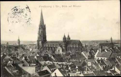 Ak Freiburg im Breisgau, Blick auf Münster