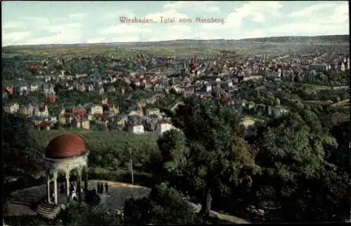 Ak Wiesbaden in Hessen, Totalansicht, Blick vom Neroberg