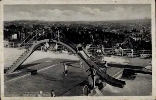 Ak Wiesbaden in Hessen, Opel Bad, Rutschbahn, Stadt