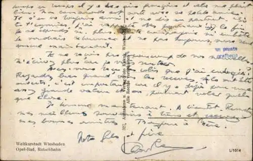 Ak Wiesbaden in Hessen, Opel Bad, Rutschbahn, Stadt