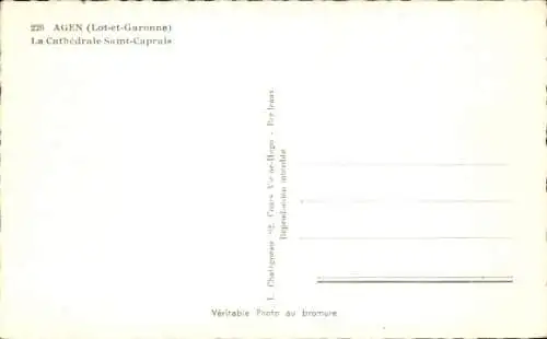 Ak Agen Lot et Garonne, Cathedrale Saint-Caprais