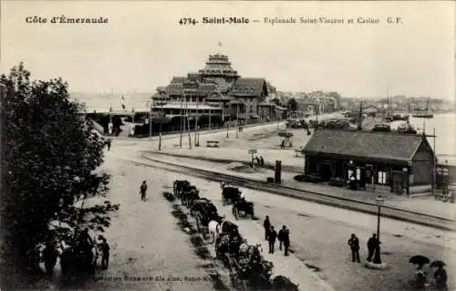 Ak Saint Malo Ille et Vilaine, Esplanade Saint-Vincent, Casino