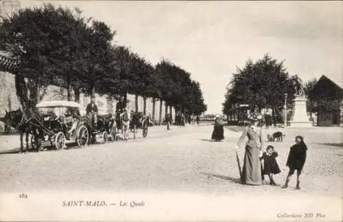 Ak Saint Malo Ille et Vilaine Bretagne, les Quais