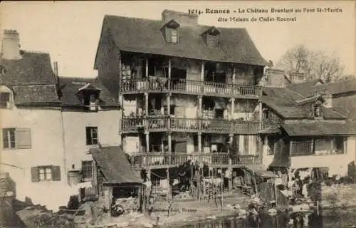 Ak Rennes Ille et Vilaine, Chateau Branlant au Pont St-Martin, Maison de Cadet-Roussel