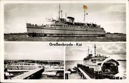 Ak Großenbrode in Holstein, Kai, Fährschiff Deutschland