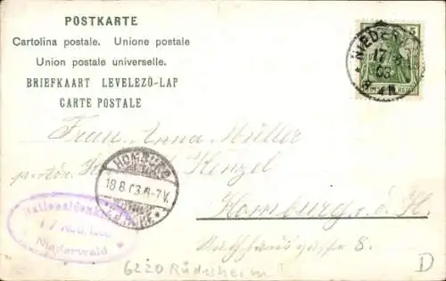 Litho Rüdesheim am Rhein, Niederwald National Denkmal