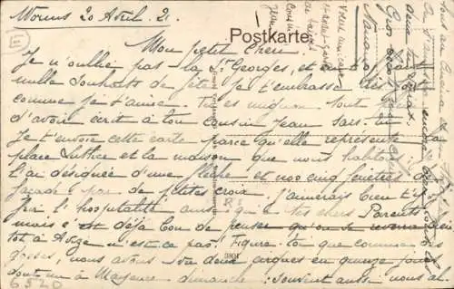 Ak Worms am Rhein, Blick auf den Lutherplatz