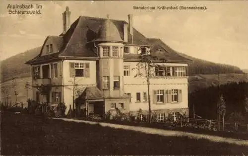 Ak Alpirsbach im Schwarzwald, Sanatorium Krähenbad, Sonnenhaus