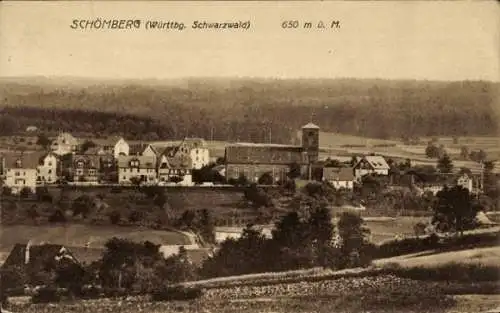 Ak Schömberg im Schwarzwald Württemberg, Gesamtansicht