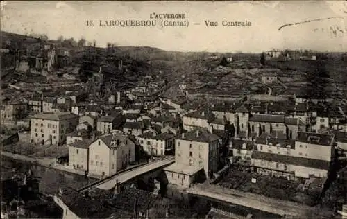 Ak Laroquebrou Cantal, vue centrale