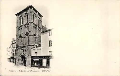 Ak Poitiers Vienne, Gesamtansicht der Kirche St. Porchaire