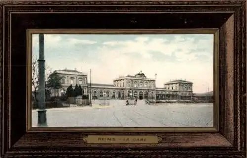 Passepartout Ak Reims Marne, la Gare