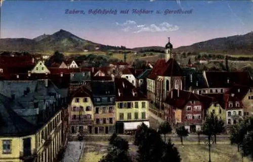 Ak Zabern Bas Rhin, Schlossplatz, Hohbarr, Geroldseck