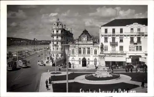 Foto Ak Coimbra Portugal, Denkmal, Hafen