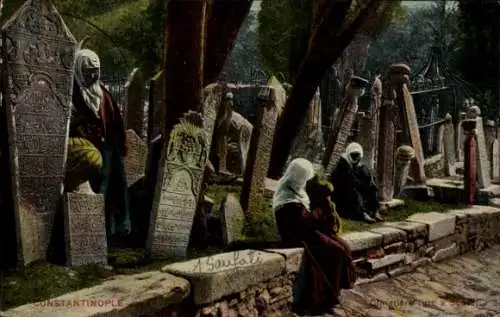 Ak Konstantinopel Istanbul Türkei, Friedhof in Skutari