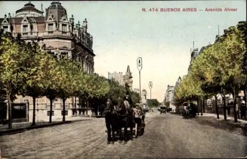 Ak Buenos Aires Argentinien, Avenida Alvear, Kutsche