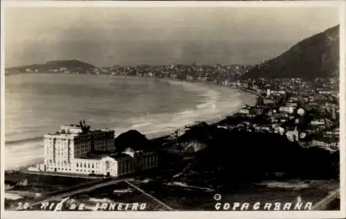 Ak Copacabana Rio de Janeiro Brasilien, Gesamtansicht