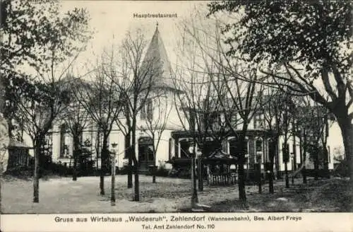 Ak Berlin Zehlendorf, Wirtshaus Waldesruh, Hauptrestaurant