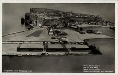 Ak Helgoland, Fliegeraufnahme der Insel