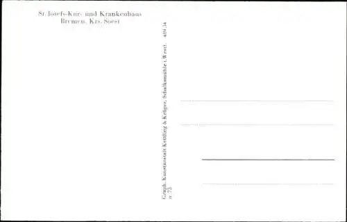 Ak Bremen Ense im Sauerland Kreis Soest, St. Josefs Kurhaus