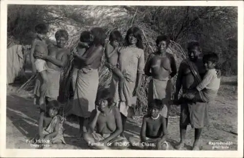 Ak Argentinien, Familie der Chaco-Indianer