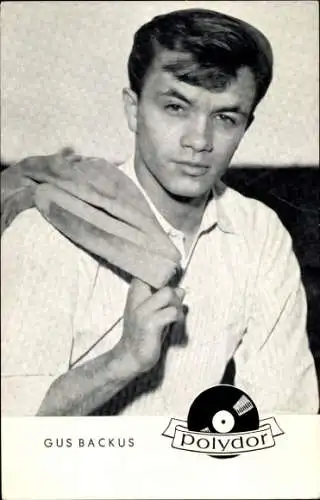 Ak Sänger Gus Backus, Polydor Verlag, Portrait, Diskographie, Autogramm