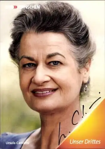 Ak Schauspielerin Johanna Ursula Cantieni, Portrait, Die Fallers, Autogramm