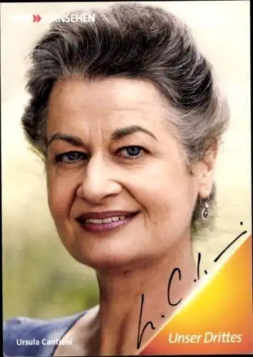 Ak Schauspielerin Johanna Ursula Cantieni, Portrait, Die Fallers, Autogramm