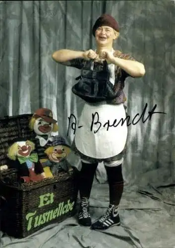 Ak Schauspielerin Annemie Brendt, Portrait als Et Tusnellche, Autogramm