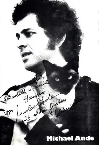 Ak Schauspieler Michael Ande, Portrait, Autogramm, Katze