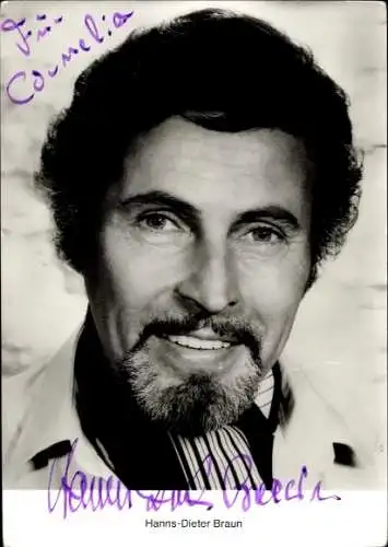 Ak Schauspieler Hanns-Dieter Braun, Portrait, Autogramm