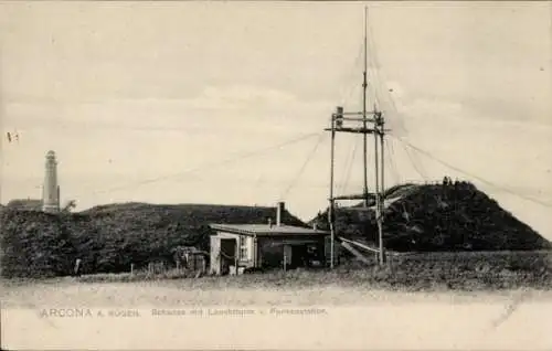 Ak Arkona Putgarten auf Rügen, Schanze, Leuchtturm, Funkenstation