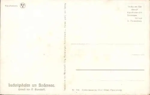 Künstler Ak Marschall, V., Bodman Ludwigshafen in Baden Württemberg, Windrad, Seepartie