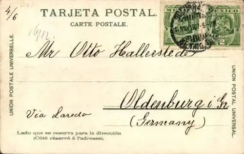 Ak Mexiko, Mann im Ruderboot, Transport