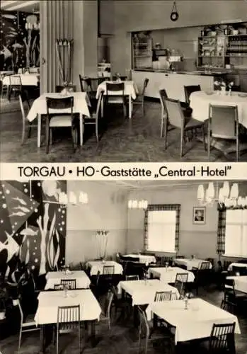 Ak Torgau an der Elbe, HO-Gaststätte Central-Hotel, Innenansichten