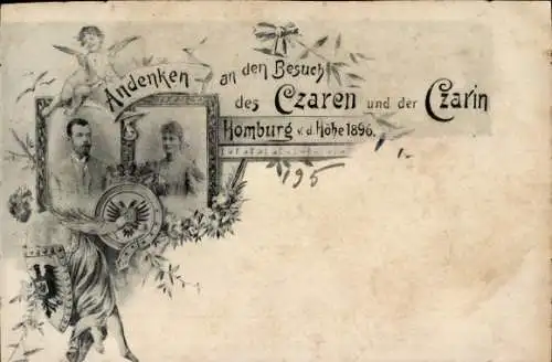 Ak Bad Homburg vor der Höhe Hessen, Zar Nikolaus II. von Russland, Alix, Besuch 1896