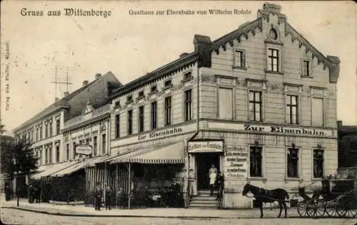 Ak Wittenberge an der Elbe Prignitz, Gasthaus zur Eisenbahn