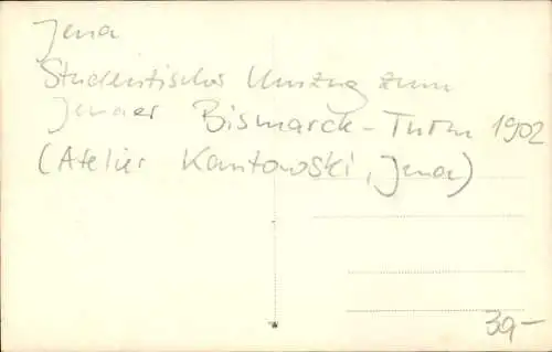 Studentika Foto Ak Jena in Thüringen, Studentischer Umzug zum Bismarck-Turm 1902