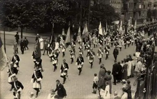 Studentika Foto Ak Jena in Thüringen, Studentischer Umzug zum Bismarck-Turm 1902